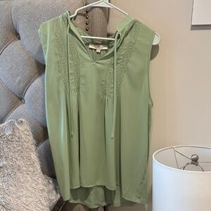 LOFT Sage Green Sleeveless Blouse